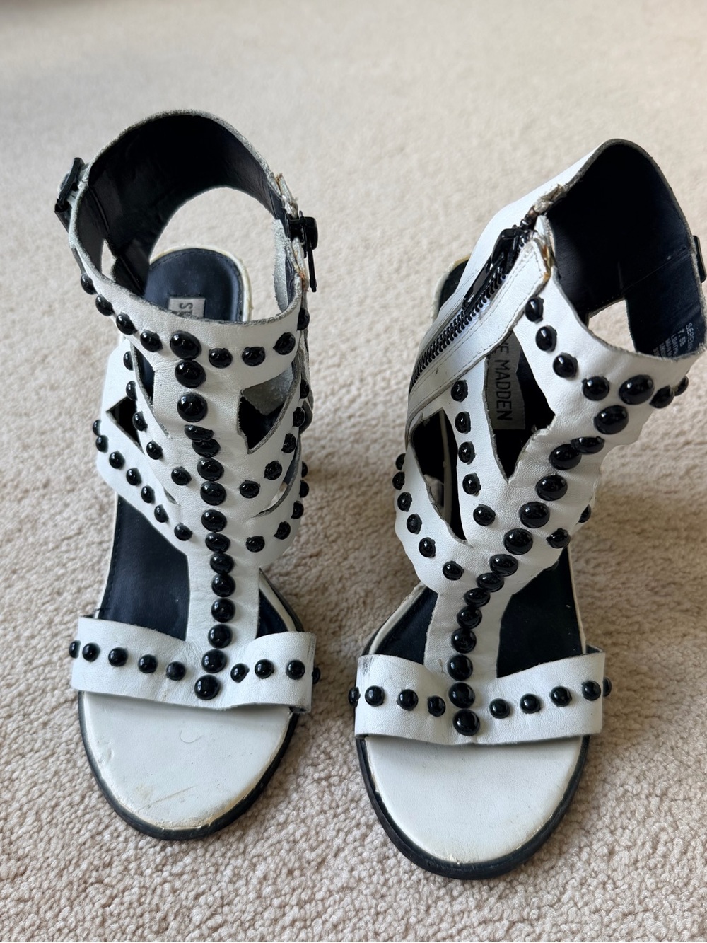 Steve Madden Women's Serenna Cage Studded Heels Size 7.5